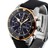 Breitling Superocean Heritage Chronograph 44 Black Dial Black Mesh Bracelet Watch for Men - U13313121B1S1