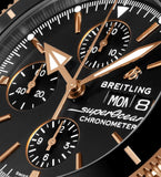 Breitling Superocean Heritage Chronograph 44 Black Dial Black Mesh Bracelet Watch for Men - U13313121B1S1