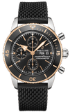 Breitling Superocean Heritage Chronograph 44 Black Dial Black Mesh Bracelet Watch for Men - U13313121B1S1