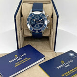 Breitling Superocean Heritage Chronograph 44 Blue Dial Blue Mesh Bracelet Watch for Men - A13313161C1S1