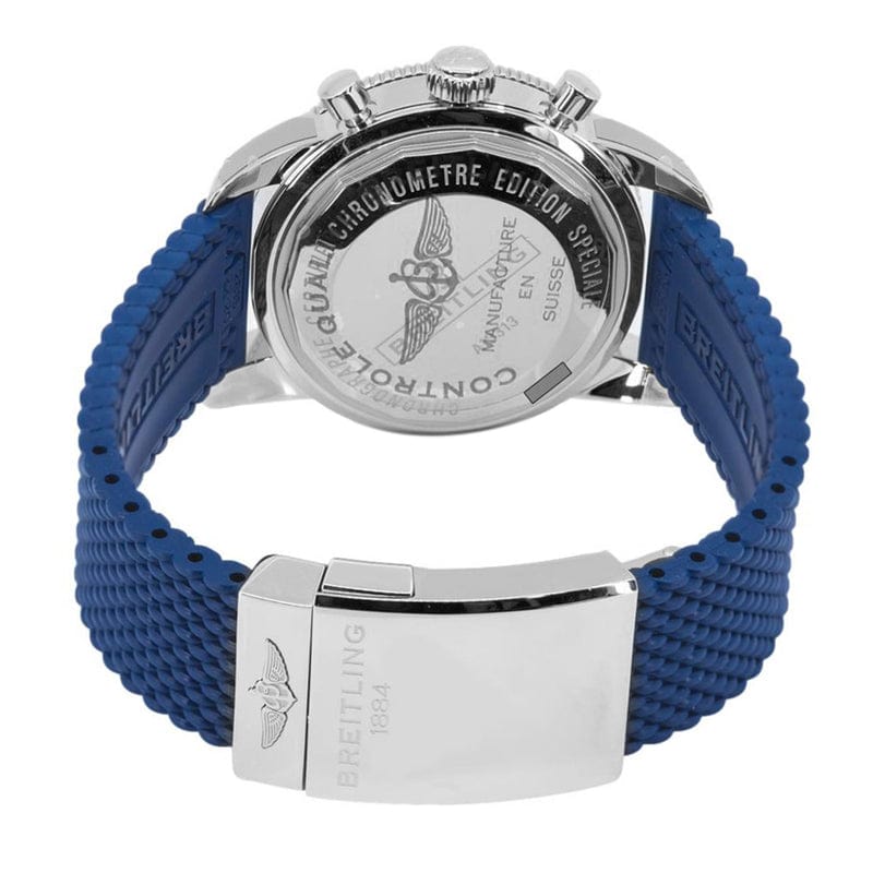 Breitling Superocean Heritage Chronograph 44 Blue Dial Blue Mesh Bracelet Watch for Men - A13313161C1S1