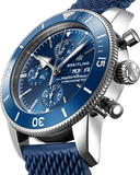 Breitling Superocean Heritage Chronograph 44 Blue Dial Blue Mesh Bracelet Watch for Men - A13313161C1S1