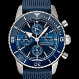 Breitling Superocean Heritage Chronograph 44 Blue Dial Blue Mesh Bracelet Watch for Men - A13313161C1S1