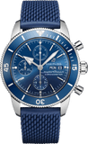 Breitling Superocean Heritage Chronograph 44 Blue Dial Blue Mesh Bracelet Watch for Men - A13313161C1S1