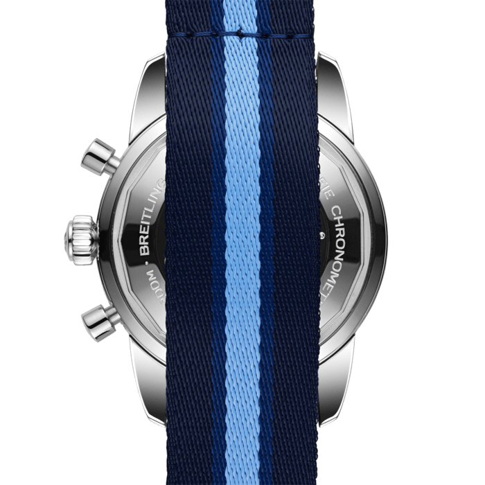 Breitling Superocean Heritage Chronograph 44 Ocean Conservancy Silver Dial Two Tone NATO Strap Watch for Men - A133131A1G1W1