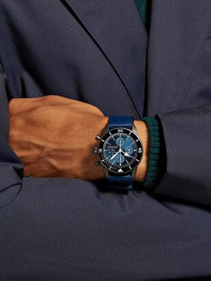 Breitling Superocean Heritage Chronograph 44 Outerknown Blue Dial Blue NATO Strap Watch for Men - M133132A1C1W1