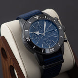 Breitling Superocean Heritage Chronograph 44 Outerknown Blue Dial Blue NATO Strap Watch for Men - M133132A1C1W1