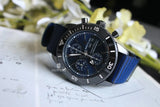 Breitling Superocean Heritage Chronograph 44 Outerknown Blue Dial Blue NATO Strap Watch for Men - M133132A1C1W1