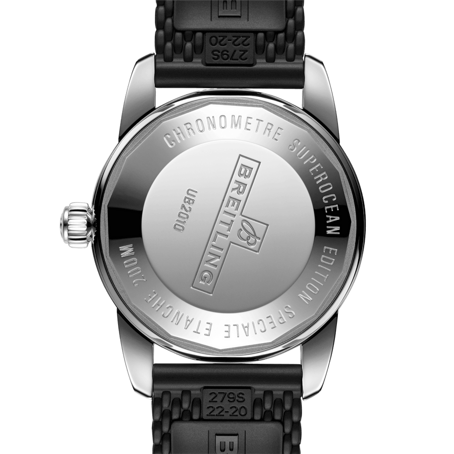 Breitling Superocean Heritage II B20 42mm Black Dial Black Mesh Bracelet Mens Watch - UB2010121B1S1