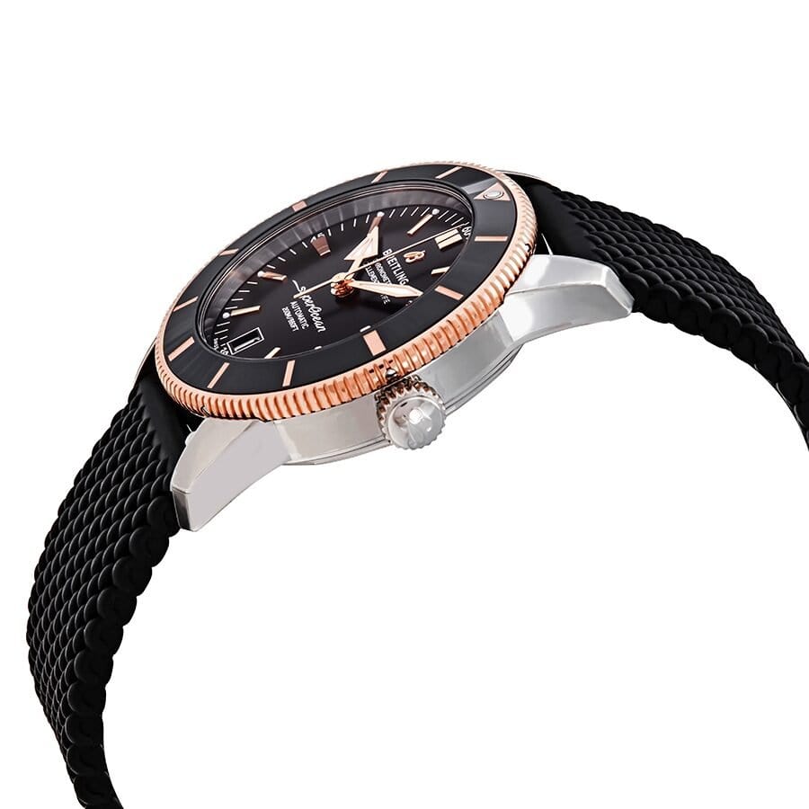 Breitling Superocean Heritage II B20 42mm Black Dial Black Mesh Bracelet Mens Watch - UB2010121B1S1