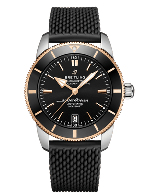 Breitling Superocean Heritage II B20 42mm Black Dial Black Mesh Bracelet Mens Watch - UB2010121B1S1