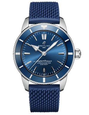 Breitling Superocean Heritage II B20 44mm Blue Dial Blue Rubber Strap Mens Watch - AB2030161C1S1