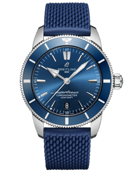 Breitling Superocean Heritage II B20 44mm Blue Dial Blue Rubber Strap Mens Watch - AB2030161C1S1