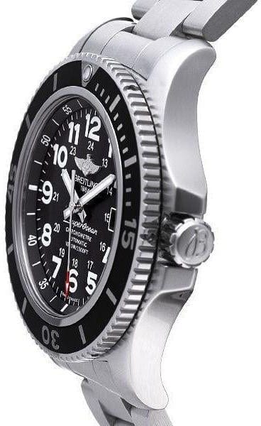 Breitling Superocean II 44mm Black Dial Black Steel Strap Watch for Men - A17392D71B1A1