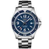 Breitling Superocean Automatic 42mm Blue Dial Silver Steel Strap Watch for Men - A17366D81C1A1