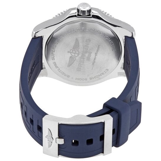 Breitling Superocean II Automatic 42mm White Dial Blue Rubber Strap Watch for Men - A17366D81A1S2