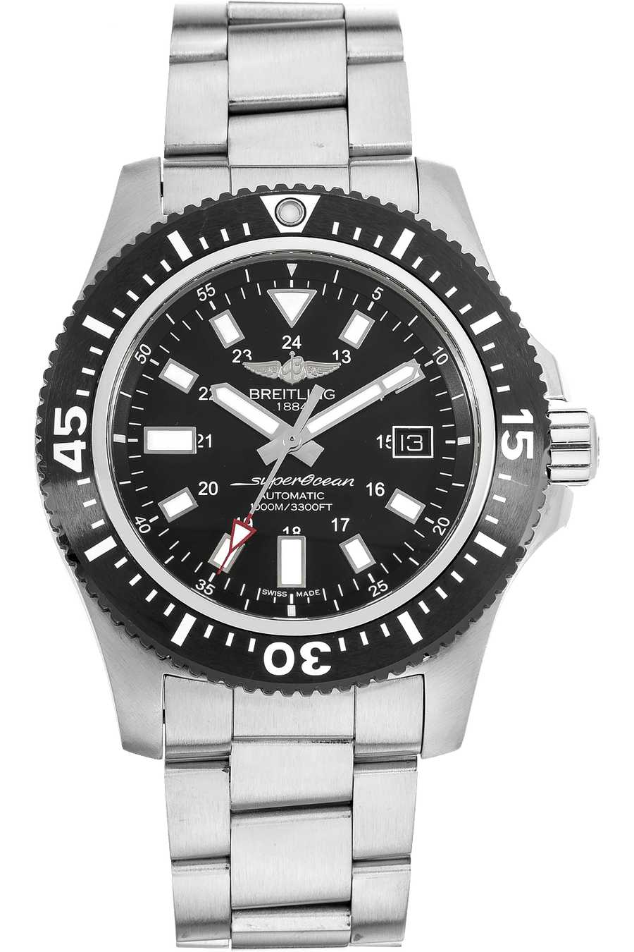 Breitling Superocean II Special 44mm Black Dial Silver Steel Strap Watch for Men - Y1739310/BF45/162A