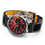 Breitling Top Time B01 Chevrolet Corvette Red Dial Black Leather Strap Watch for Men - AB01761A1K1X1