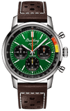 Breitling Top Time B01 Ford Mustang Green Dial Brown Leather Strap Watch for Men - AB01762A1L1X1