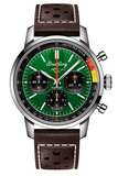 Breitling Top Time B01 Ford Mustang Green Dial Brown Leather Strap Watch for Men - AB01762A1L1X1