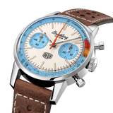 Breitling Top Time Deus Limited Edition White Dial Brown Leather Strap Watch for Men - A233112A1A1X1