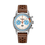 Breitling Top Time Deus Limited Edition White Dial Brown Leather Strap Watch for Men - A233112A1A1X1