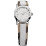 Burberry Heritage Nova Heritage White Dial Leather Strap Watch for Women - BU1395