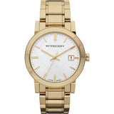 Burberry The City Silver Dial Gold Steel Strap Unisex Watch - BU9003