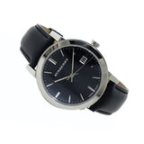 Burberry The City Black Dial Black Leather Strap Watch for Men - BU9009