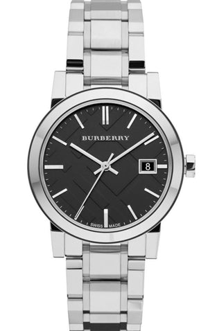 Burberry The City Black Dial Silver Steel Strap Watch for Women - BU9101