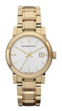 Burberry The City White Dial Gold Steel Strap Watch for Women - BU9103