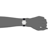 Burberry The City Silver Dial Black Leather Strap Watch for Women - BU9106