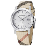 Burberry The City White Dial Brown Leather Strap Watch for Women - BU9113