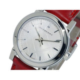 Burberry The City Silver Dial Red Strap Watch for Women - BU9232