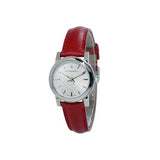 Burberry The City Silver Dial Red Strap Watch for Women - BU9232