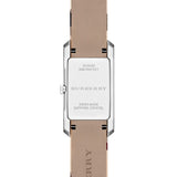 Burberry The Pioneer Silver Dial Haymarket Beige Leather Strap Watch for Women - BU9406