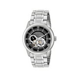 Bulova BVA Dual Aperture Black Dial Silver Steel Strap Watch for Men - 96A119