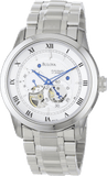 Bulova BVA Series Dual Aperture Silver Dial Silver Steel Strap Watch for Men - 96A118