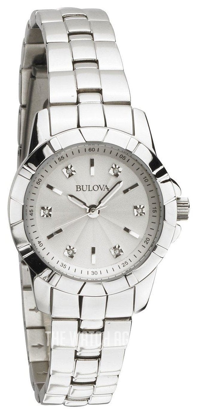 Bulova Classic Diamonds Silver Dial Silver Steel Strap Watch for Women - 96P121