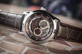 Bulova Classic Skeleton Automatic Brown Dial Brown Leather Strap Watch for Men - 96A120