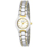 Bulova Classic White Dial Two Tone Steel Strap Watch for Women - 98T84