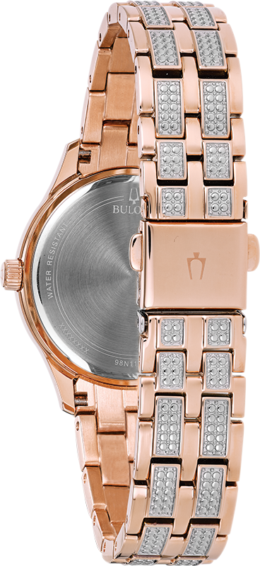 Bulova Crystal Collection Silver Crystals Dial Two Tone Steel Strap Watch for Women - 98L235