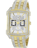 Bulova Crystal Chronograph White Dial Two Tone Steel Strap Watch for Men - 98C109