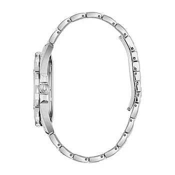 Bulova Crystal Collection Black Dial Silver Steel Strap Watch for Men - 96K104