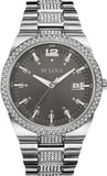 Bulova Crystal Collection Brown Dial Silver Steel Strap Watch for Men - 96B221