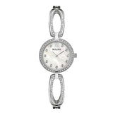 Bulova Crystal Collection Mother of Pearl Dial Silver Steel Strap Watch for Women - 96L223