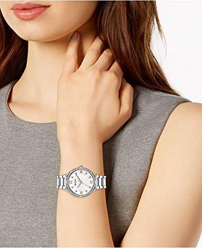 Bulova Crystal Collection Mother of Pearl Dial Silver Steel Strap Watch for Women - 96L263