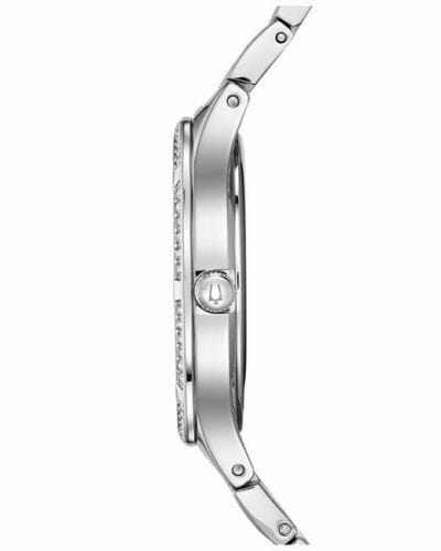Bulova Crystal Collection Mother of Pearl Dial Silver Steel Strap Watch for Women - 96L263