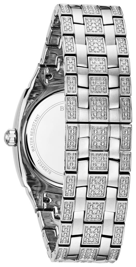 Bulova Crystal Collection Phantom Silver Dial Silver Steel Strap Watch for Men - 96C002