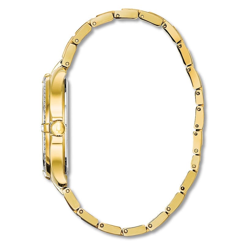 Bulova Crystal Collection Silver Crystal Dial Gold Steel Strap Watch for Women - 98L228